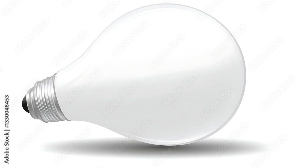 White lightbulb lying on surface with shadow White lightbulb lying on surface with shadow