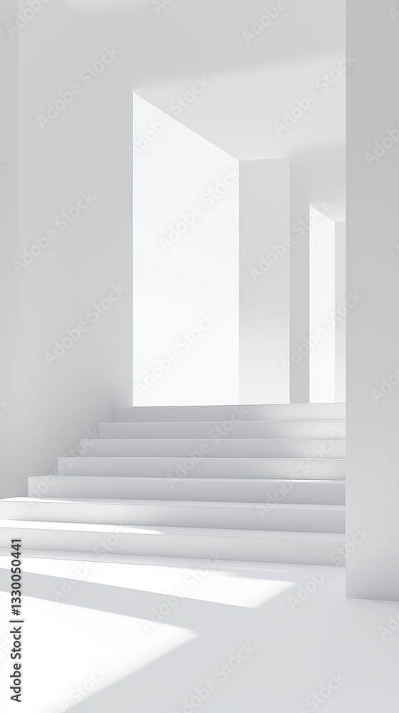 Minimalist white staircase with ample light Minimalist white staircase with ample light