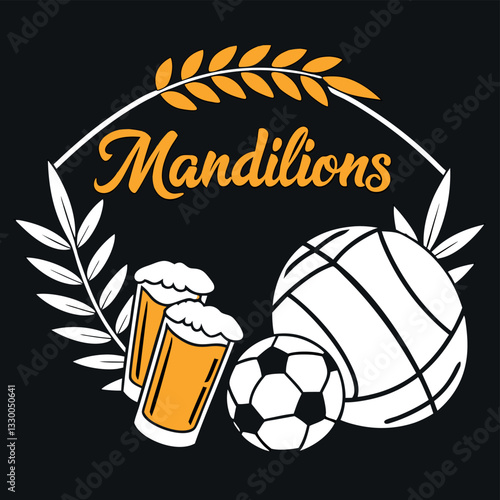 Mandilons Soccer Beer Coffee T-Shirt Design: Team Event Graphic