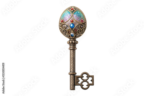 Decorative key with an ornate egg design perfect for themed events and collections