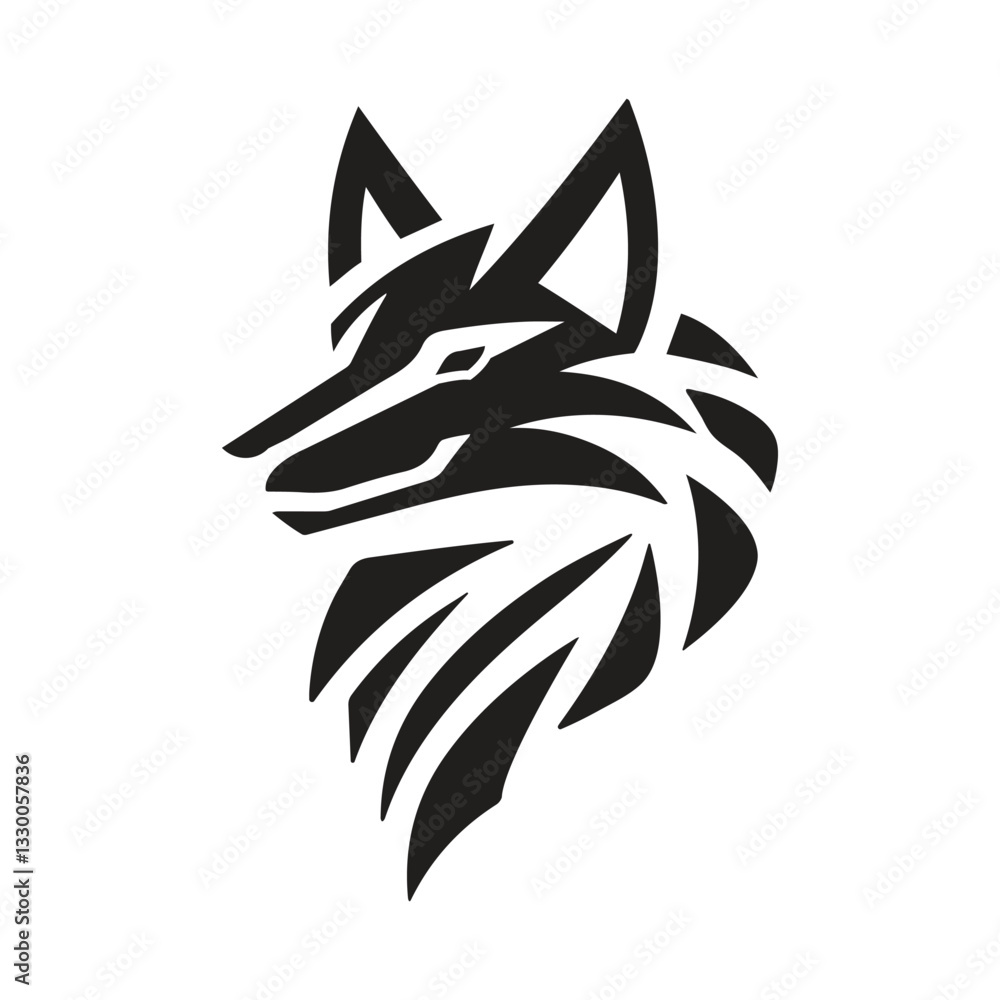 Fototapeta premium mascot Fox Logo Template, Head fox howling vector design, fox icon, modern fox