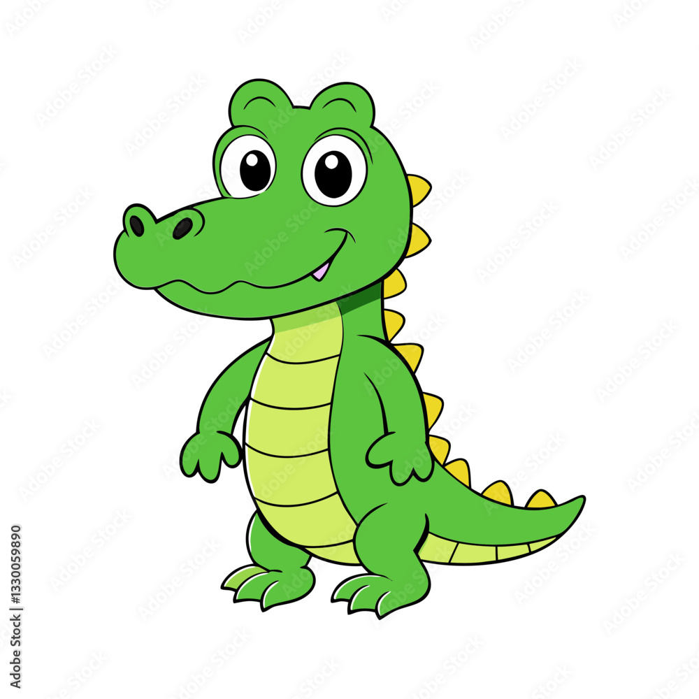 Fototapeta premium Cute Alligator Cartoon Vector Illustration