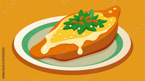 The dish is then sprinkled with a generous amount of grated cheese a key element in chile relleno.. Vector illustration