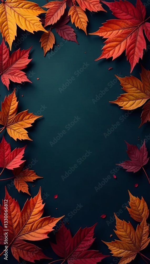 Vibrant autumn leaves on dark background, fall foliage backdrop for design projects, vibrant, leaves Vibrant autumn leaves on dark background, fall foliage backdrop for design projects, vibrant, leaves