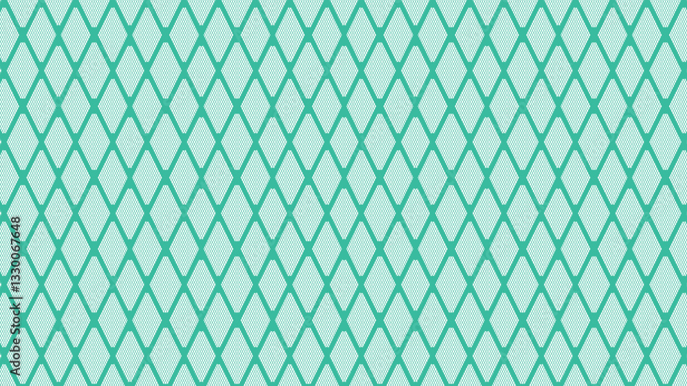 Fototapeta premium Turquoise diamond pattern repeats seamlessly across the surface, creating a geometric texture with a cool, calming aesthetic.