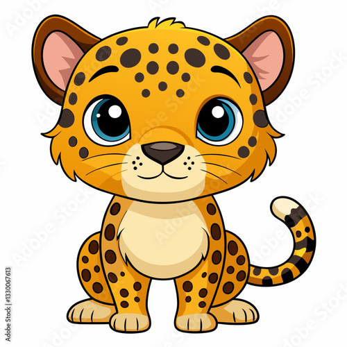 cute leopard vector cartoon illustration