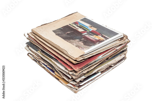 Wallpaper Mural a stack of old magazines on a white background Cutout and isolated and transparent background image Torontodigital.ca