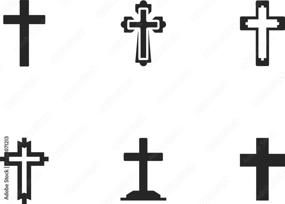 Minimalist Christian Cross Icon Set – Black Religious Symbols Collection
Minimalist Christian Cross Icon Set – Black Religious Symbols Collection