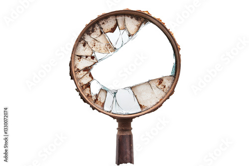 Wallpaper Mural a broken mirror on a white background Cutout and isolated and transparent background image Torontodigital.ca