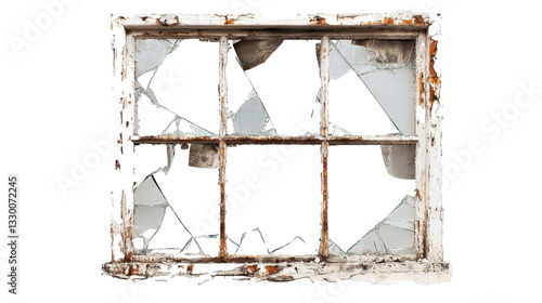 Wallpaper Mural a broken window with a broken glass Cutout and isolated and transparent background image Torontodigital.ca