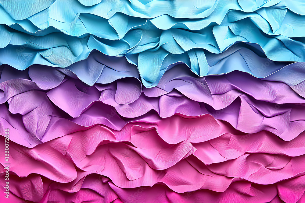 Colorful Textured Fabric Background with Gradual Layering and Artistic Wrinkles Colorful Textured Fabric Background with Gradual Layering and Artistic Wrinkles