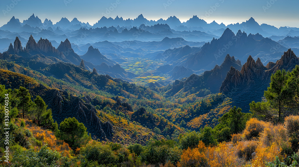 Fototapeta premium Autumn mountain vista