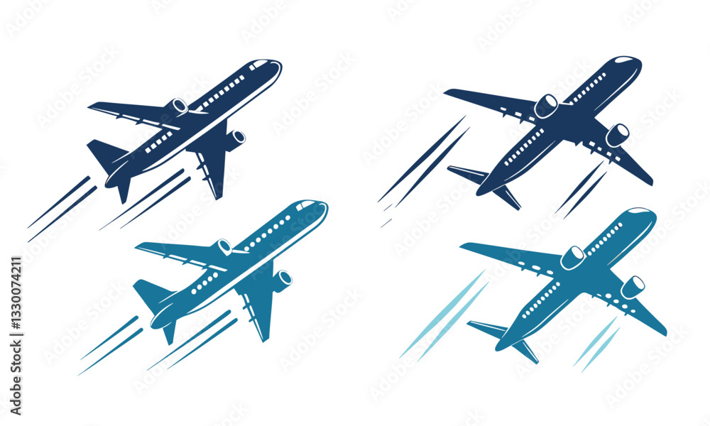 Fototapeta premium plane silhouette on a white background, vector illustration,airplane vector,aeroplane vector