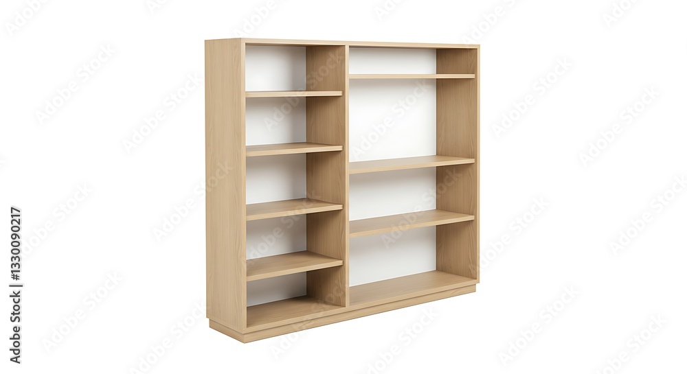 Display Empty Wooden Bookcase with Shelves for Storage or Decoration Display Empty Wooden Bookcase with Shelves for Storage or Decoration