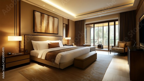 Wallpaper Mural A cozy bedroom bathed in warm and dim lighting image Torontodigital.ca