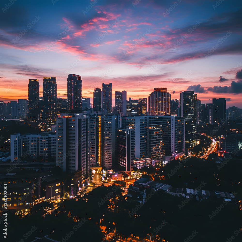 Fototapeta premium City skyline at twilight