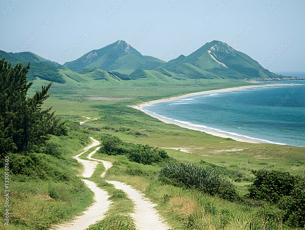 Fototapeta premium Coastal Landscape with Dirt Road