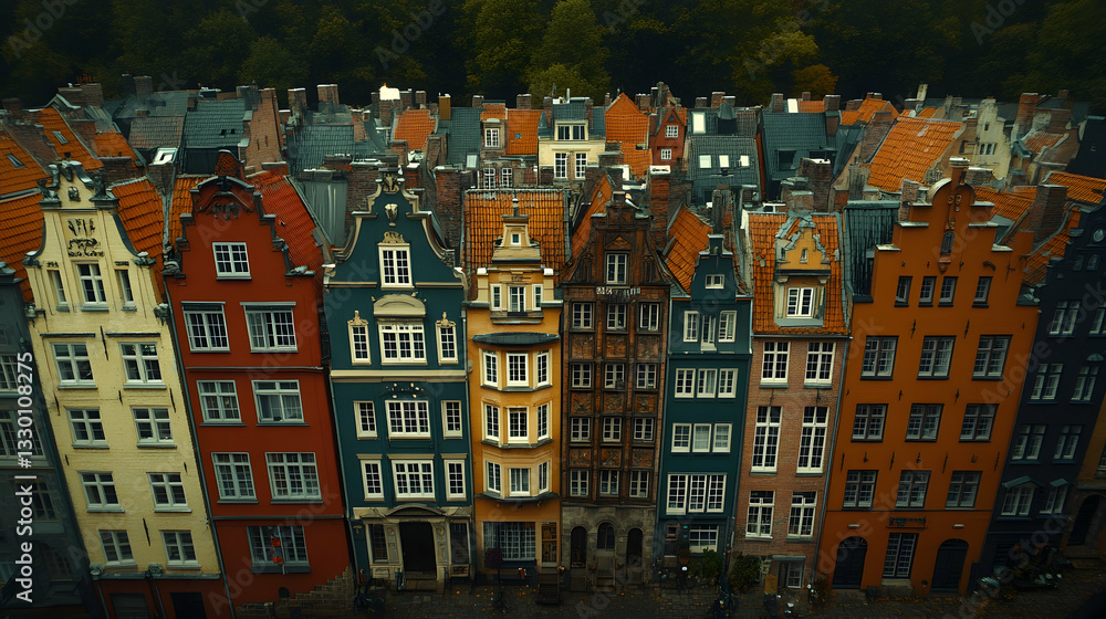 Obraz premium Colorful European Townhouses