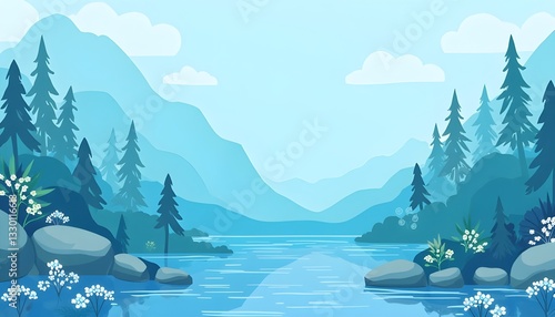 World Water Day backdrop, suitable for a greeting card or a poster aimed at raising awareness about saving water.