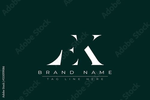 LEK abstract letter logo design. This logo is designed by three abstract letters.