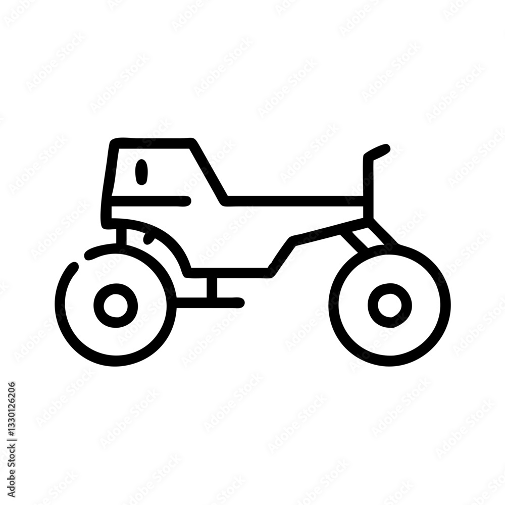 Big-wheel-drive icon in motion, specialized transport concept Big-wheel-drive icon in motion, specialized transport concept