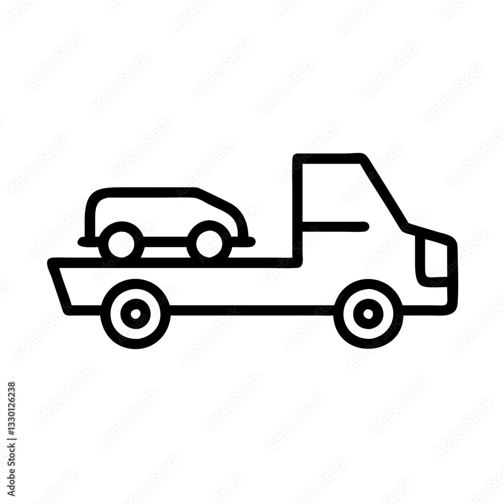 Car transporter icon in action, transportation concept Car transporter icon in action, transportation concept