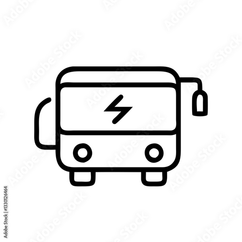 Electric bus icon showcasing transportation, modern mobility concept