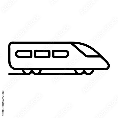 High-speed train icon in motion, specialized transport concept