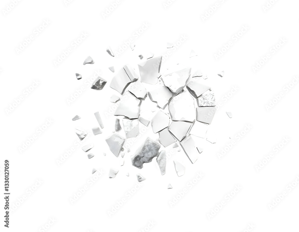 Pieces of white broken glass isolated on transparent background Pieces of white broken glass isolated on transparent background