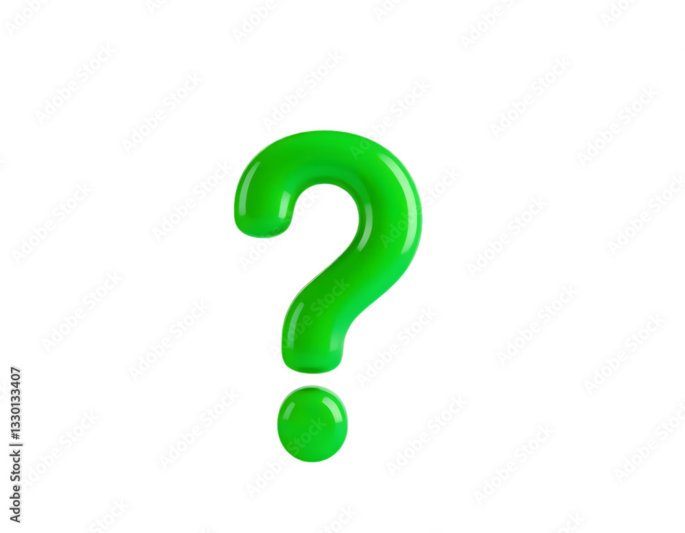 Green question mark isolated on transparent background Green question mark isolated on transparent background