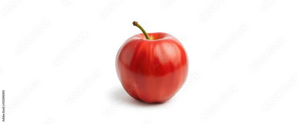 Obraz premium A single ripe, juicy fruit perfectly isolated on a pure white background, appetizing, gourmet