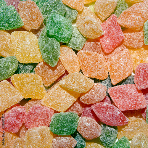 Montpensier lollipops.Lollipops with a transparent caramel texture and a pleasant sweet and sour, citrus taste.