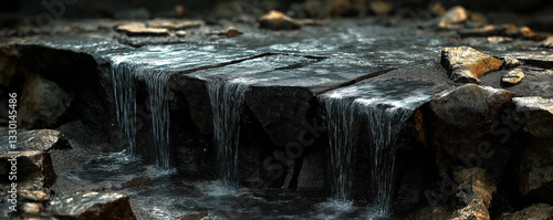 Wallpaper Mural Tranquil forest waterfall with cascading streams over rocks in serene nature setting Torontodigital.ca