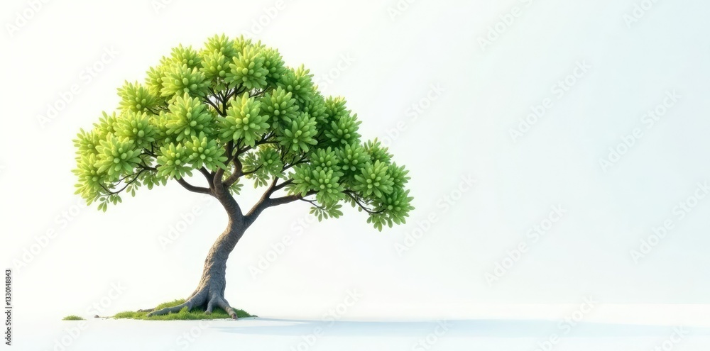 Long single tree branch on white background with subtle gradient, tree, naturalistic Long single tree branch on white background with subtle gradient, tree, naturalistic