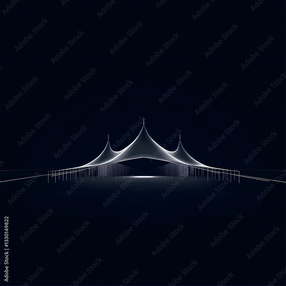 Fototapeta premium Sleek Minimalist Metallic Foil Graphic of Prestigious Event Tent Structure