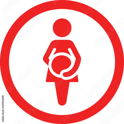 Pregnant Woman Icon – Maternity, Motherhood, and Pregnancy Symbol