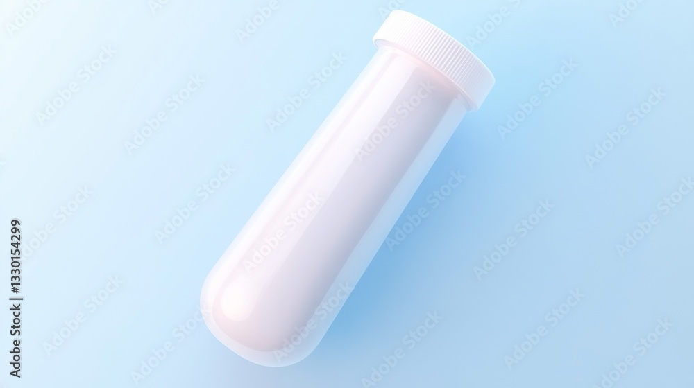White container on a light blue background. White container on a light blue background.