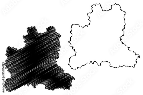 Lipetsk Oblast (Russia, Subjects of the Russian Federation, Oblasts of Russia) map vector illustration, scribble sketch Lipetsk Oblast map