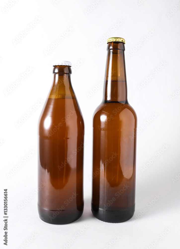 Beer bottles on a white background Beer bottles on a white background