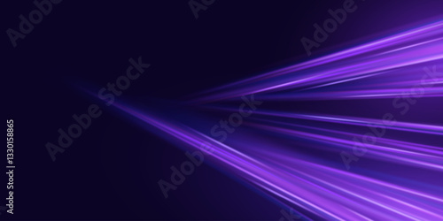 Abstract purple neon rays on dark background