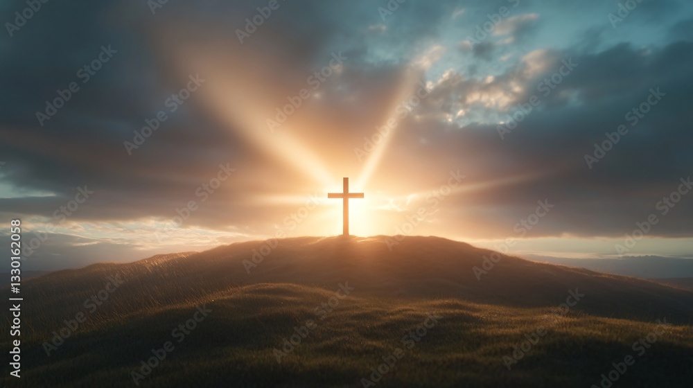 Stunning sunrise over hills, vibrant sunlight breaking through clouds, peaceful landscape ideal for relaxation and inspiration. Stunning sunrise over hills, vibrant sunlight breaking through clouds, peaceful landscape ideal for relaxation and inspiration.