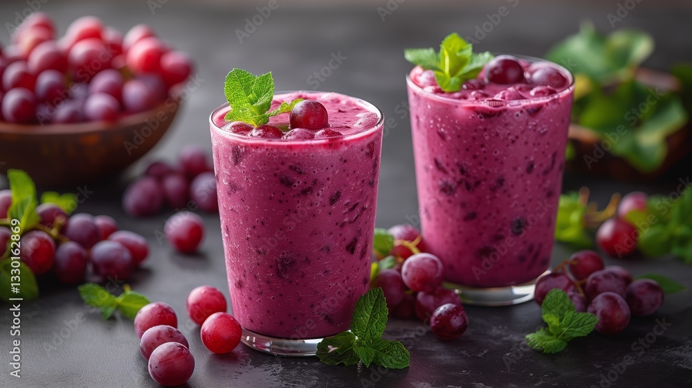 Red grape with glass of grape juice Red grape with glass of grape juice