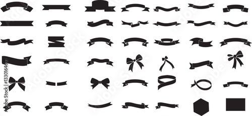 Wallpaper Mural Diverse Collection of Black Ribbon and Banner Vector Graphics Torontodigital.ca