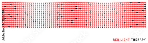 Red light therapy web banner. Photobiomodulation poster in a line style.