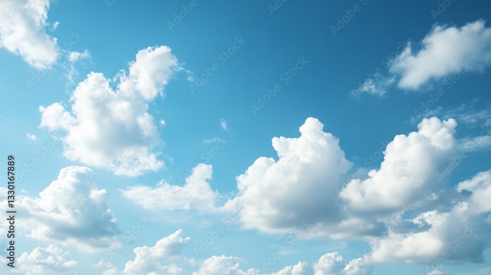 Expansive blue sky with fluffy white clouds, tranquil atmosphere, ideal for backgrounds or serene projects, nature theme. Expansive blue sky with fluffy white clouds, tranquil atmosphere, ideal for backgrounds or serene projects, nature theme.