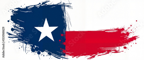 Dynamic Texas flag abstract design with bold brushstrokes, artistry