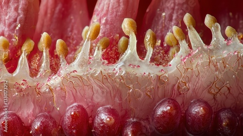Detailed Close-Up of Plant Cells with Unique Structures and Textures