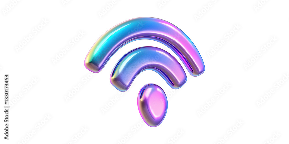 Glossy gradient wi-fi symbol in vibrant colors isolated on transparent background Glossy gradient wi-fi symbol in vibrant colors isolated on transparent background