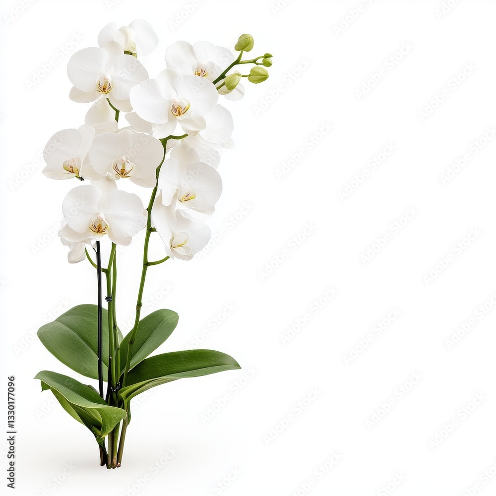Fototapeta premium White orchid blossoms in a studio setting