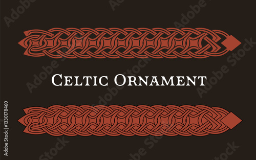 Ancient Celtic ornament suitable for use on a belt. Scandinavian Knotwork. Nordic Folk Culture